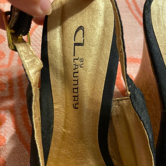 CL by Laundry black satin wedge - Picture 5 of 7